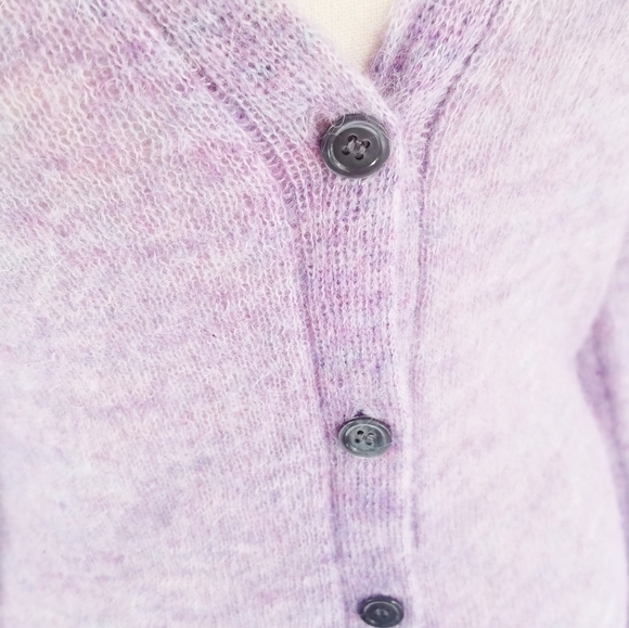 J.Crew Lilac Mohair Blend V Neck Cardigan XS EUC - Picture 10 of 13